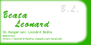 beata leonard business card